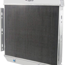 OzCoolingParts 3 Row Core Full Aluminum Radiator + 14" Fan w/Shroud + Thermostat/Relay Wire Kit for 1955-1957 56 Chevy Bel-Air, Del Ray Nomad, One-Fifty & Two-Ten Series, L6 V8 Engines