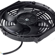 LucaSng 6 Row Radiator Remote Transmission Oil Cooler Aluminum with 10" Black Cooling Fan w/Kit Electric Radiator Cooling 12V 80W Mount Kit