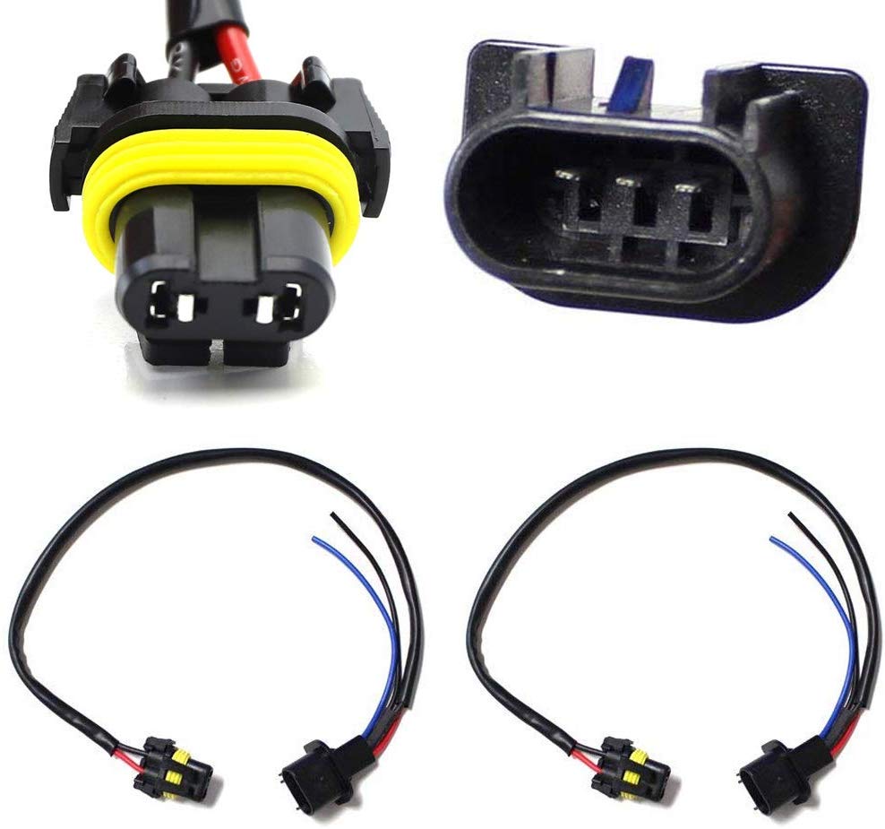 iJDMTOY (2) 9006-To-H13 Conversion Wires Adapters/Power Cords For Headlight Retrofit or Xenon Headlight Kit Installation