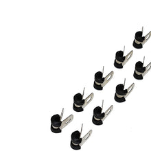 A-Team Performance 3/16-Inch Stainless Steel Line Clamp with Removable Neoprene Rubber Cushion — Brake Fuel Oil Lines Ignition Wires Battery Cables Protection — Cable Metal Clamp Tube Holder 10 Pack