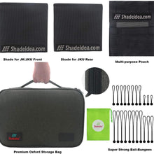 Shadeidea Jeep Wrangler Sun Shade JK Unlimited 4-Door Front & Rear-Black Mesh Screen Sunshade JKU 4D 2007-2018 Top Cover UV Blocker with Grab Bag-10 Years Warranty