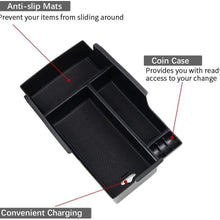 Center Console Organizer Insert ABS Black Materials Tray Armrest Secondary Storage Box Glove Pallet Container Fits Toyota Camry 2012 2013 2014 2015 2016