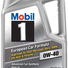 Mobil 1 (120760) 0W-40 Motor Oil, 5 Quart, Pack of 2