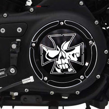 GUAIMI CNC Derby Timer Timing Engine Cover For Harley Dyna FLD Street Glide FLHTK FLHRS Fatboy FXSTB - Gothic Skull Cross