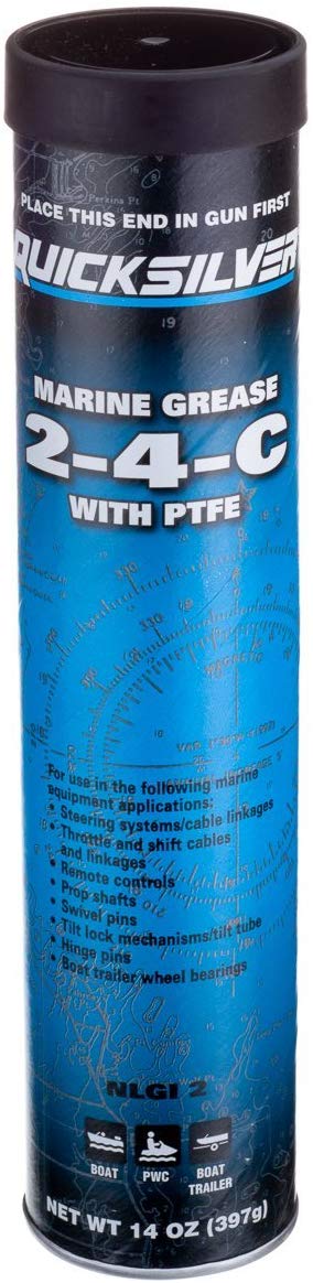 Quicksilver 802863Q1 2-4-C Marine Grease/Lubricant with PTFE, 14-Ounce Cartridge