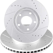 Front Brake Rotors Discs Drilled Slotted HUBDEPOT fit for 2003-2004 I-nfiniti M45,2002-2006 I-nfiniti Q45,2004-2009 2011-2017 N-issan Quest