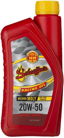 Schaeffer Manufacturing Co. 0191-012S Micron Moly Racing Oil, 20W-50, 1 Quart