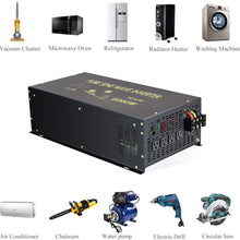WZRELB 6000W 24V 120V Pure Sine Wave Power Inverter 4 AC Outlets Wired Remote Control,RV, Camping