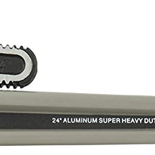 24" Aluminum Super Heavy Duty Pipe Wrench, Phosphated Jaws