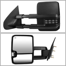 Right Side Black Power Heated Smoked LED Turn Signal Lamp Side Towing Mirror Replacement for Silverado Sierra K2XX 14-17