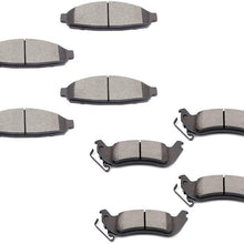 Aintier 8pcs Ceramic Brake Pads Sets fit for 2003-2011 Ford Crown Victoria, 2003-2011 Lincoln Town Car, 2003-2011 Mercury Grand Marquis, 2003-2004 Mercury Marauder