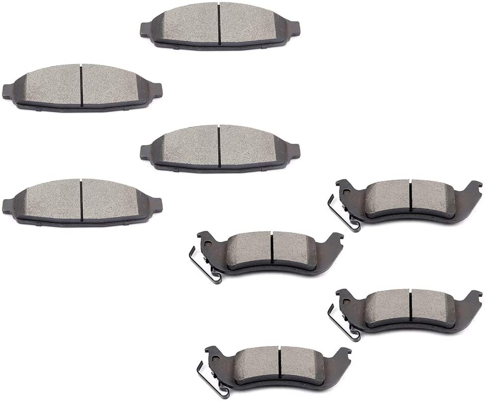 Aintier 8pcs Ceramic Brake Pads Sets fit for 2003-2011 Ford Crown Victoria, 2003-2011 Lincoln Town Car, 2003-2011 Mercury Grand Marquis, 2003-2004 Mercury Marauder