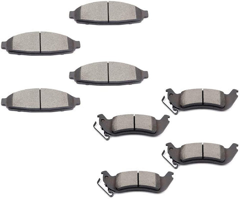 Aintier 8pcs Ceramic Brake Pads Sets fit for 2003-2011 Ford Crown Victoria, 2003-2011 Lincoln Town Car, 2003-2011 Mercury Grand Marquis, 2003-2004 Mercury Marauder