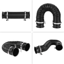 Qiilu Air Intake Tube Cleaner Hose 3inch Universal Cold Air Intake Inlet Pipe Kit Black Flexible Air Duct Hose