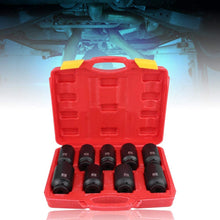 Hub Nut Hex Socket Set,Deep Spindle Axle Nut Impact Socket Set, Drive Deep Impact Socket Set, 29mm 30mm 31mm 32mm 33mm 34mm 35mm 36mm 38mm with 1/2-Inch Drive - 9Pcs Socket Set