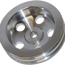 Polished Aluminum Double 2 Groove Power Steering Pump Pulley For GM Chevy SBC BBC