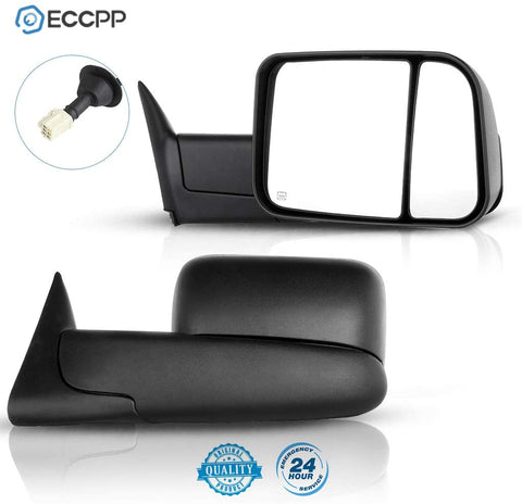 ECCPP Towing Mirrors for Dodge Ram 1500 2500 3500 1998 1999 2000 2001 Power Heated Pickup Mirrors