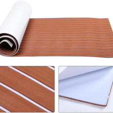 Hlyjoon EVA Boat Mat 90x240cm Marine Flooring Mat Anti-Slip Self-Adhesive Decking Strips Roll for Boat Yacht