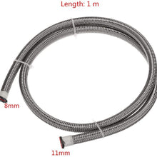 1 Meter Silver Stainless Braided Hose Tube Pipe Line for Petrol Oil Di Fuel Oil Line an-6 6AN 8mm 2500 Psi