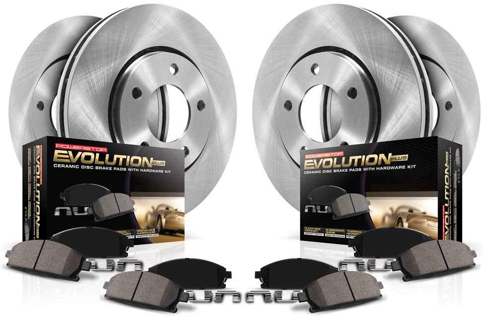 Power Stop KOE7581 Autospecailty Replacement Front and Rear Kit-Stock Rotors and Ceramic Brake Pads