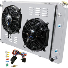Primecooling 56MM 3 Row Core Aluminum Radiator +2X12" Fan +Shroud for Chevrolet GMC C/K Series Pickup & Trucks 1973-91