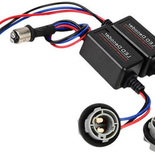 Terisass 2 Pcs LED Error Free Decoder 1157 BAY15D Device Resistor Decoder 35W LED Headlight Decoder