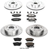 Power Stop K2440 Front & Rear Brake Kit with Drilled/Slotted Brake Rotors and Z23 Evolution Ceramic Brake Pads,Silver Zinc Plated