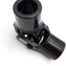 Ensun 3/4" Round x 3/4" Round Black Single Steering Shaft Universal U Joint Maximum Working Angle 35° Degree, Total Length 96mm (3-3/4")