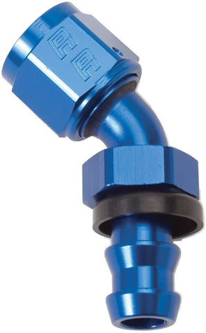 Russell 624080 Twist-Lok Red/Blue Anodized Aluminum -6AN 45-Degree Hose End