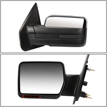 Right Passenger Side Chrome Manual Folding w/Amber LED Turn Signal Light Towing Mirror Replacement for Ford F-150 04-14