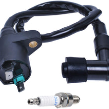 Ignition Coil and A7TC Spark Plug Compatible with Honda TRX300 FourTrax 1988-2000