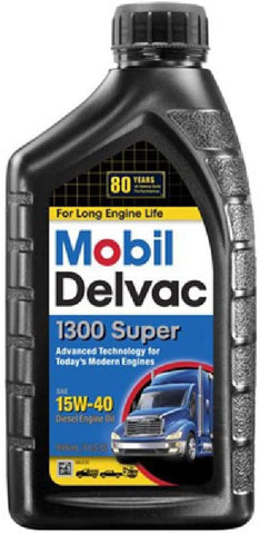 Mobil (120429-6PK) Delvac 1300 Super 15W-40 Motor Oil - 1 Quart, (Pack of 6)