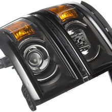 For 14-16 Chevy Silverado 1500 LED Projector Black Len Pair Headlights Headlamps Reflector