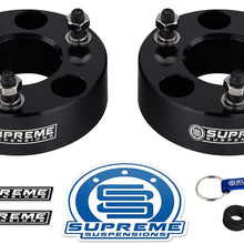 Supreme Suspensions - Front Leveling Kit for Dodge: 2006-2020 Ram 1500 4WD and 2005-2011 Dakota 2WD 2" Front Lift Billet Aluminum Strut Spacers (Black) (Black 2" Lift)