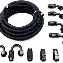 MDYHJDHYQ 5 Meters Fuel Line Black Oil Cooler Hose Tubing Universal Car Accessories Stainless Steel Nylon Racing Hose Pipe (Color : Black, Size : AN12)