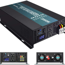 WZRELB 2500 watt 12V Pure Sine Wave Inverter, Automotive Car Power Inverter,Dual 120V AC outlets, DC to AC,Best Back Up Power Supply for RV,Home,Office