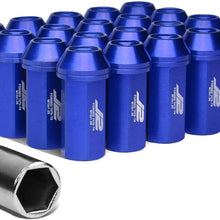 J2 Engineering LN-T7-005-125-BK 20Pcs M12 x 1.25 7075-T6 Aluminum 50mm Close-End Lug Nut w/Socket Adapter (Black)