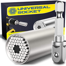 Universal Socket Gifts for Men - Multi-Function Universal Socket Wrench Sets with Power Drill Adapter,Best Unique Gadgets for Men,Handy DIY Tools for Men,Dad/Father,Husband,Boyfriend,Him(7-19mm)