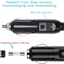 Male Cigarette Lighter to O Ring Terminal Harness Extension Cable - 12V-24V Power Supply Cord Adapter Fuse 15A 16AWG Cable Wire for Car Inverter Air Pump Sprayer Compressor and DIY (3FT)