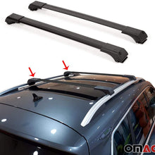 OMAC Roof Racks Cross Bars Carrier Cargo Racks Rail Aluminium Black Set 2 Pcs for Mercedes GL 2013-2020