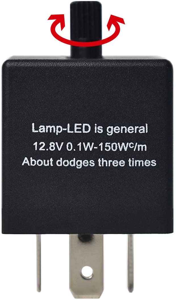 DKMOTORK 0051 3-Pin CF13 JL-02 Adjustable Electronic Flasher Relay for LED Turn Signal Light Bulbs 1PCS (CF 13 Adjustable)