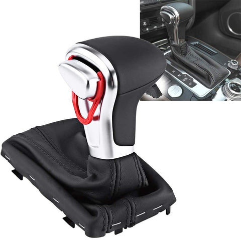 Gear Shift Knob - New Gear Shift Knob Gaitor Boot Cover Black Leather Compatible with Audi A5 A4L Q5 B8 B8PA B9 2009-2016
