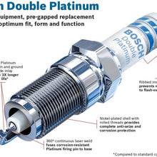 Bosch 7422 Double Platinum Spark Plug - Up to 3X Longer Life for Select Mercedes-Benz: AMG C CL CLK CLS E G ML R S SL SLK; & Toyota: Celica Corolla Cressida MR2 Supra (Pack of 10)