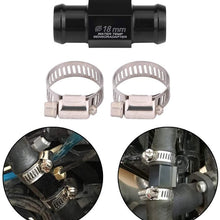 Motorcycle Temperature Sensor Adapter, Water Temp Temperature Joint Pipe Sensor Gauge Radiator Hose Adapter(BLACK)(18mm)