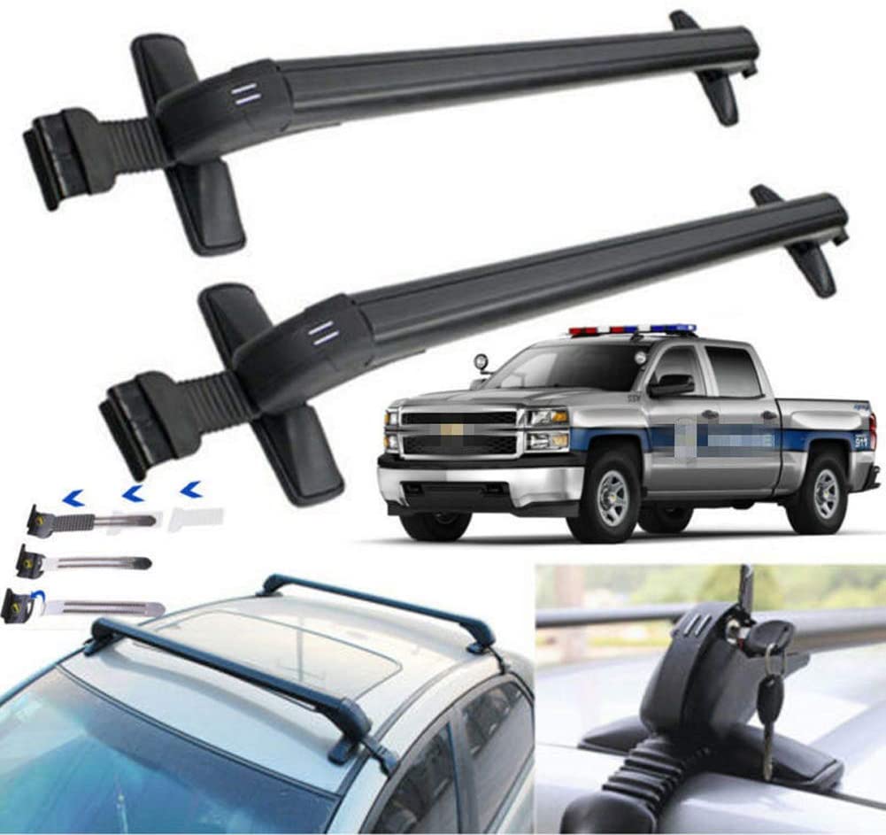 DYRABREST 2pcs Black Anti Theft Car Roof Adjustable Window Frame Universal Cars Lockable Bars Rack Aluminum,US Stock