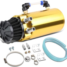 Universal Aluminum Engine Oil Catch Can Reservoir Tank w/Breather Filter Baffled (Red)