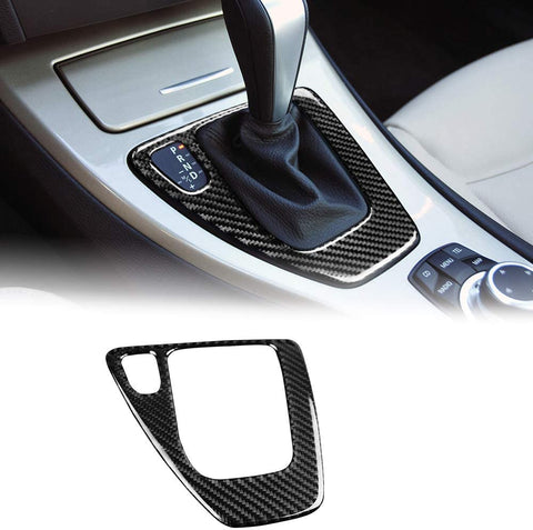 AIRSPEED Carbon Fiber Car Gear Shift Knob Panel Frame Cover Interior Trim Stickers for BMW E60 2008-2010 Accessories