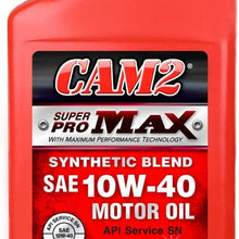 CAM2 80565-41612-12PK Super Pro Max 10W-40 Synthetic Blend Motor Oil - 1 Quart, (Pack of 12)
