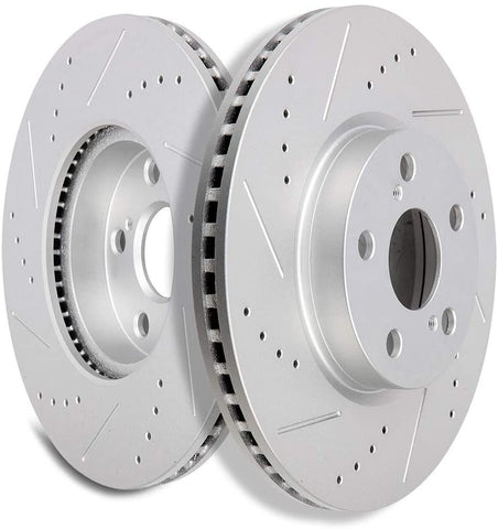 Scitoo Brakes Rotors 2pcs Front Drilled Slotted Discs Brake Rotors Brakes Kit fit 2009-2010 for Pontiac Vibe,2008-2013 for Scion xD,2009-2017 for Toyota Corolla,2009 2010 2012 2013 for Toyota Matrix