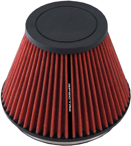 Spectre Universal Clamp-On Air Filter: High Performance, Washable Filter: Round Tapered; 6 in (152 mm) Flange ID; 5.719 in (145 mm) Height; 7.219 in (183 mm) Base; 3.906 in (99 mm) Top, SPE-HPR9606